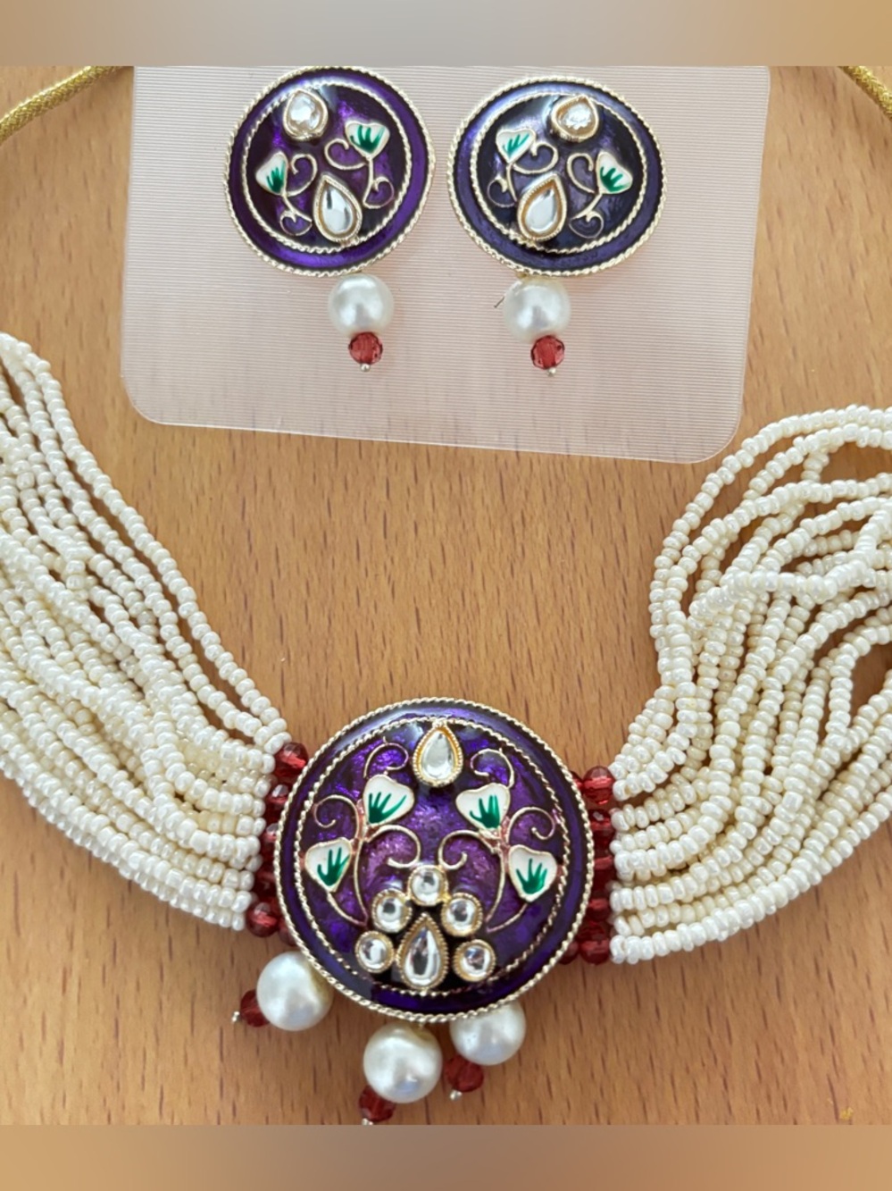 Indian Necklace and Earrings Set - Picture 2 of 4